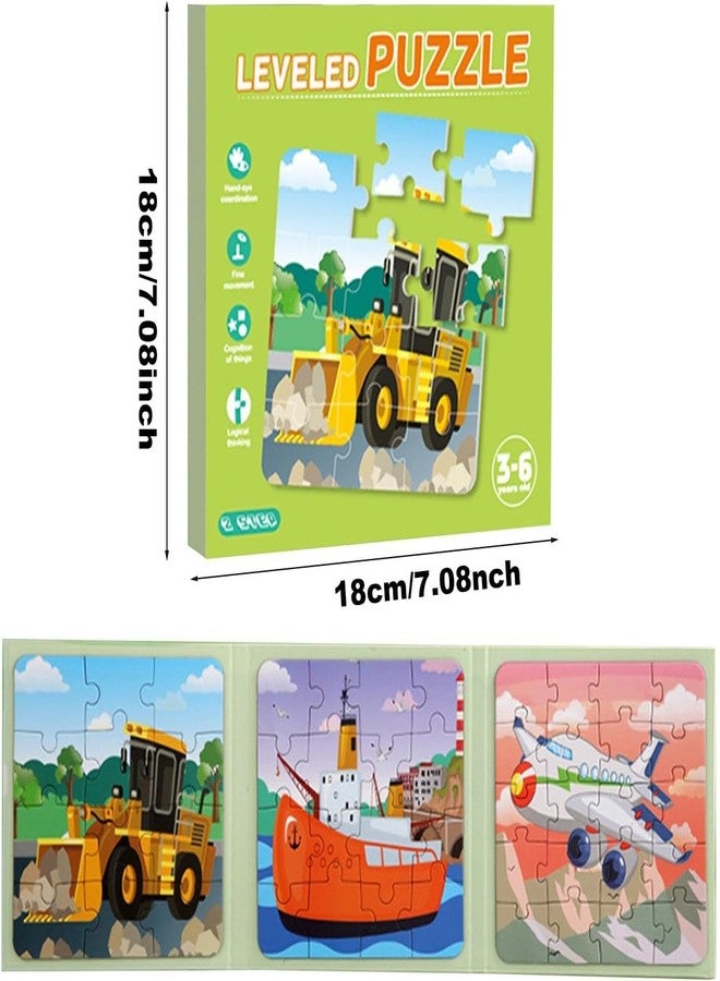 SID MAGIC Magnetic Puzzle Book for Kids Portable Educational Travel Toy Foldable 3 Panel Puzzles for Toddlers & Children (Vehicle) - Image 5